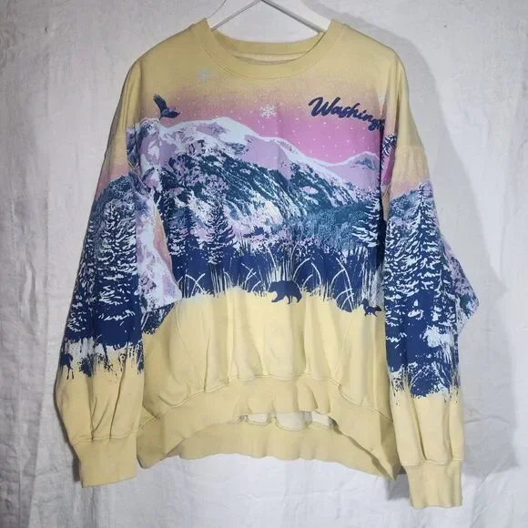 URBAN OUTFITTERS sz L Wilder Washington crewneck sweatshirt oversized - Picture 3 of 8